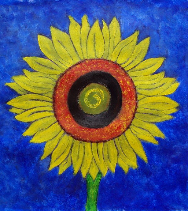 Abstract Sunflower Painting by Injete Chesoni 8581